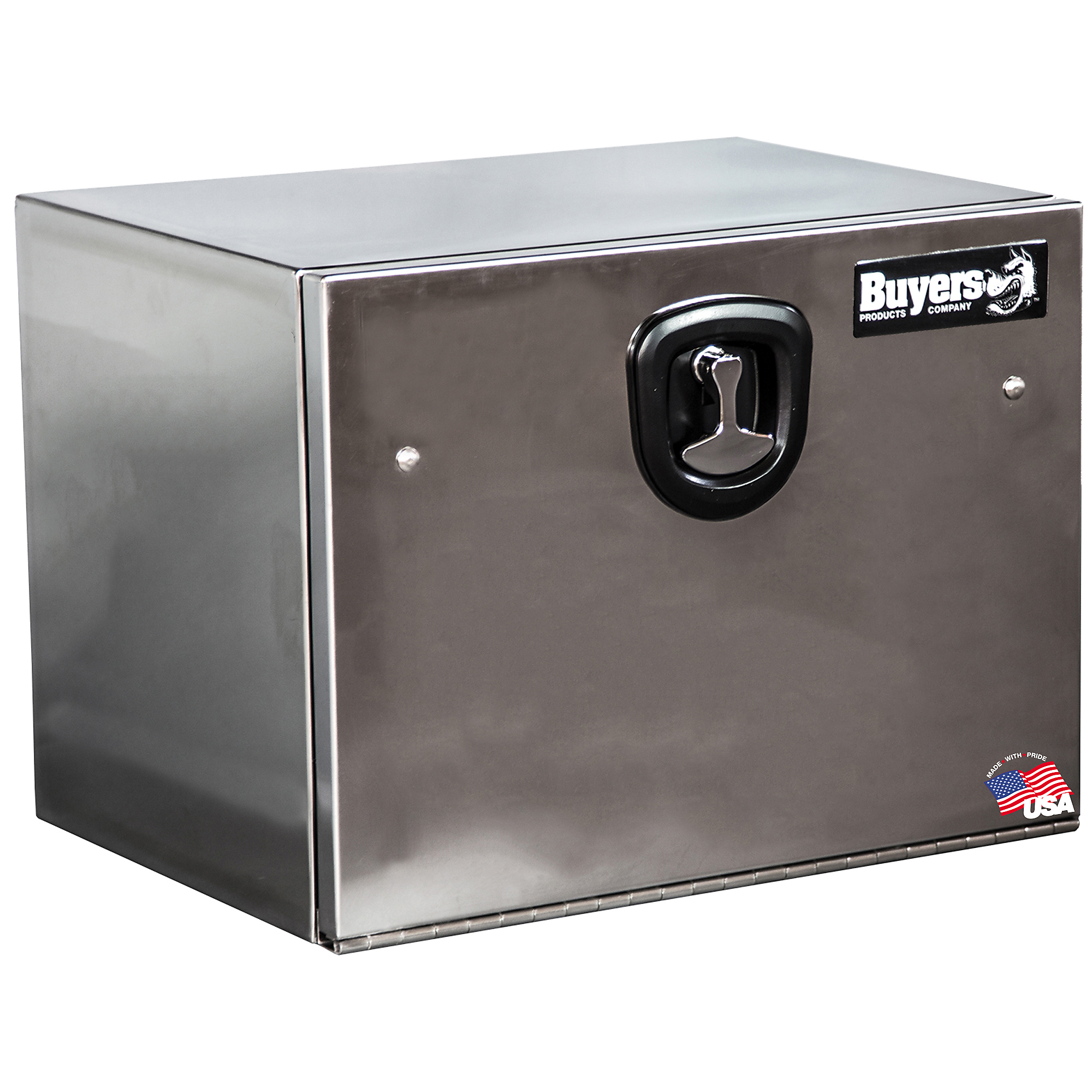 Buyers Products, 24x18x18 Polished Underbody Truck Tool Job Storage Box, Width 24 in, Material Stainless Steel, Color Finish Smooth Silver, Model# 1702650